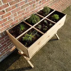 Potager sur pieds croisés - CEMONJARDIN - Universel - Marron - Bois - Rectangulaire pas cher