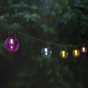 CEMONJARDIN Cémonjardin - Guirlande lumineuse solaire 20 ampoules rondes couleurVendu parnature-et-decouvertes