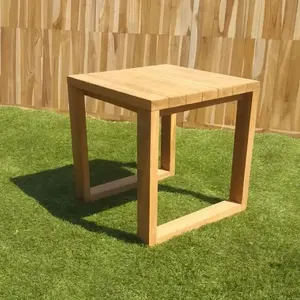 Table basse d'appoint - CEMONJARDIN - Fuerteventura - Bois massif - Carré - 44 cm pas cher