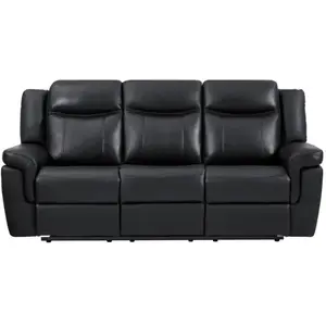 VENTE-UNIQUE Canapé 3 places relax électrique en cuir avec tablette kenneth - Noir pas cher