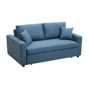 VENTE-UNIQUE Canapé 3 places convertible en tissu INIZOR - Bleu pas cher