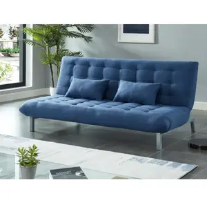 VENTE-UNIQUE Canapé 3 places convertible clic clac en tissu HORNET - Bleu pas cher