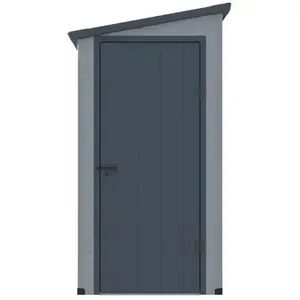 VENTE-UNIQUE Abri de jardin en résine adossé gris anthracite 2,09 m² ALBERTO pas cher