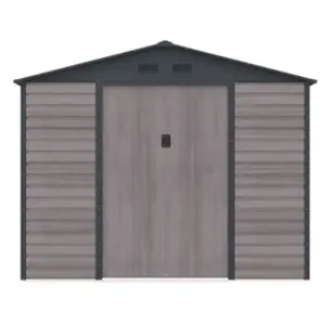 VENTE-UNIQUE Abri de jardin métal en acier galvanisé effet bois gris 5,40 m² - ADELMO pas cher