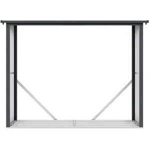 VENTE-UNIQUE Abri bûches métal en acier galvanisé effet bois 4,9 stères - WINWOOD pas cher