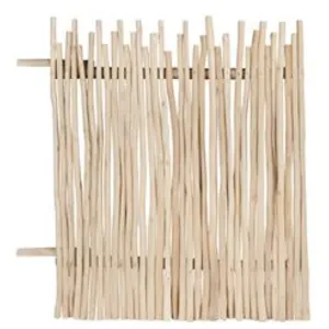 VENTE-UNIQUE Clôture en bois de teck - L100 x H120 cm coloris naturel clair - EDANA