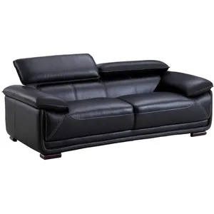 Vente-Unique Canapé 3 places en cuir - MACELO - Noir