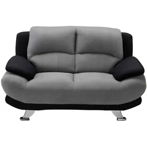 VENTE-UNIQUE Canapé 2 places en microfibre MUSKO - Bicolore gris et noir pas cher