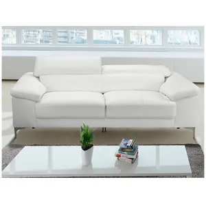 Vente-Unique Canapé 2 Places En Cuir Solange - Blanc pas cher
