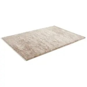 Vente-unique Tapis shaggy à poils longs ultra doux - 200 x 290 cm - Taupe reflet beige - DOLCE
