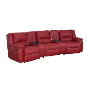 VENTE-UNIQUE Canapé 3 places relax en cuir AROMA - Rouge pas cher