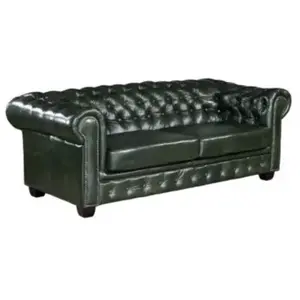 Comparateur de prix : VENTE-UNIQUE Canapé chesterfield 3 places BRENTON 100% cuir de buffle - Vert empire