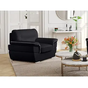 Fauteuil en cuir - VENTE-UNIQUE - THIBAULT - Noir - Contemporain - 1 place pas cher