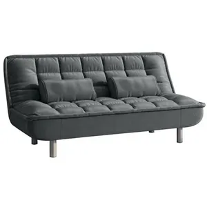 Canapé clic-clac en tissu MISHAN - Gris - 3 places - VENTE-UNIQUE pas cher
