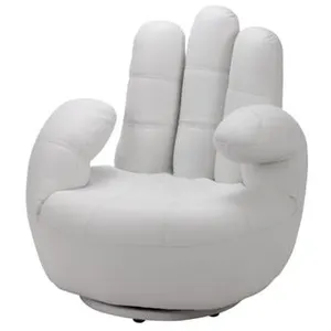 Vente-unique - Fauteuil main pivotant catchy en simili - Blanc