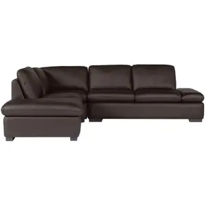 Vente-unique Canapé d'angle en cuir ONYX II - Marron - Angle gauche pas cher