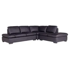 Vente-unique - Canapé d'angle en Cuir Onyx II - Noir - Angle Droit