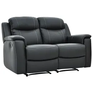 Vente-unique Canapé 2 places relax EVASION en cuir - Gris pas cher