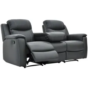Vente-Unique Canapé 3 places relax EVASION en cuir - Gris pas cher