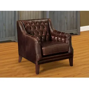 VENTE-UNIQUE Fauteuil en cuir COLBERT - Chocolat pas cher