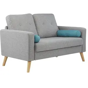 Vente-unique - Canapé 2 places tatum en tissu - Gris chiné pas cher