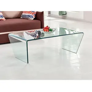 Vente-unique - Table basse suzana - Verre trempé courbé pas cher