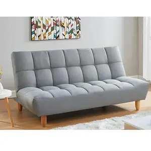 VENTE-UNIQUE Canapé 3 places convertible clic clac en tissu ESTEBAN - Gris pas cher
