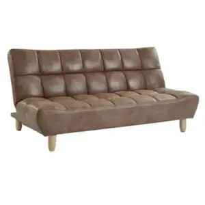 Canapé modulable convertible ESTEBAN - Vente-unique - Marron - 3 places - Tissu pas cher