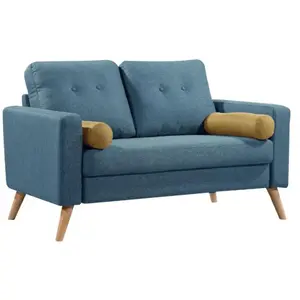 Vente-unique - Canapé 2 places tatum en tissu - Bleu pas cher