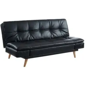 Vente-unique - Canapé convertible clic-clac 3 places zarina en simili - Noir pas cher