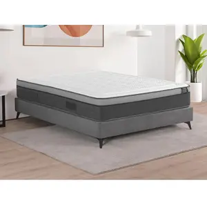 Vente-Unique Matelas 160 x 200 cm hybride ressorts ensachés 7 zones et mémoire de forme ép.30cm - ASGARD de YSMEE pas cher
