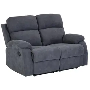 VENTE-UNIQUE Canapé 2 places relax en tissu TOLZANO - Anthracite pas cher