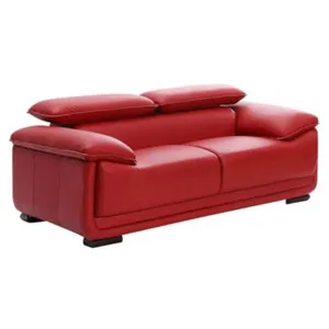 Vente-unique - Canapé 2 Places en Cuir MACELO - Rouge pas cher