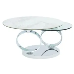 VENTE-UNIQUE Table basse avec plateaux pivotants JOLINE - Céramique & ...