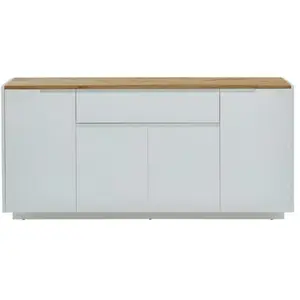VENTE-UNIQUE Buffet amani - 4 portes & 1 tiroir - mdf - Coloris: Blanc laqué et Chêne pas cher