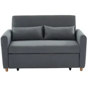 VENTE-UNIQUE Canapé 2 places convertible en tissu AYLA - Gris pas cher