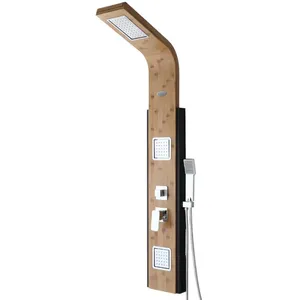 Comparateur de prix : SHOWER DESIGN Colonne de douche balnéo DALIMA, pluie tropicale et panneau en bambou