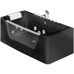 Comparateur de prix : VENTE-UNIQUE Baignoire balnéo vitrée à leds DYONA - 1 place - 260L - 8...