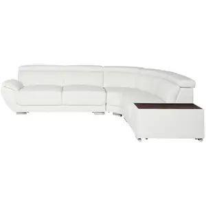 VENTE-UNIQUE Canapé d'angle en cuir NAHIA - Blanc - Angle droit pas cher