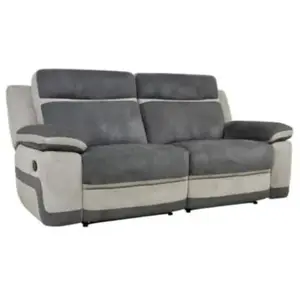 Vente-Unique Canapé 3 places relax en microfibre TALCA - Anthracite et gris clair