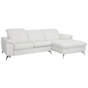 VENTE-UNIQUE Canapé d'angle relaxation électrique en cuir de buffle LI...