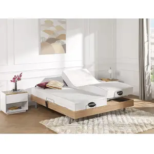 Vente-unique Matelas de relaxation 80 x 200 cm mousse à mémoire de forme et coutil bambou ép.20cm - PARURE de NATUREA pas cher
