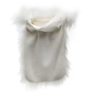 Sia Deco Bouillotte en fausse fourrure artificielle blanche L28 pas cher