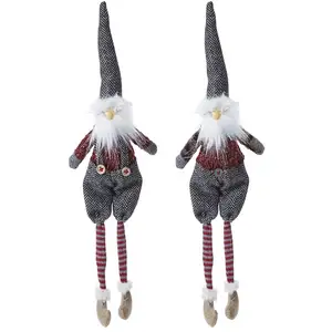 SIA DÉCO Set de 2 suspensions figurines pères noël artificielles rouges H28 TU