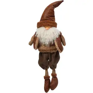 Sia Deco Figurine père noël à asseoir décorative artificielle crème H71