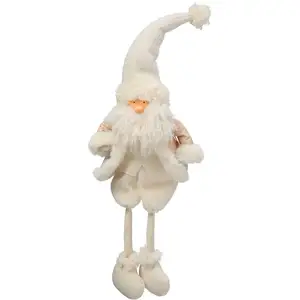 Sia Deco Figurine père noël à asseoir artificielle crème H78