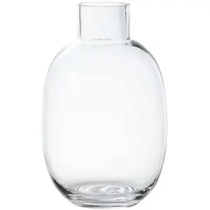 Sia Deco Vase décoratif arrondi en verre transparent H28
