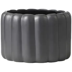 Sia Deco Cache-pot décoratif en céramique noir mat H14 pas cher
