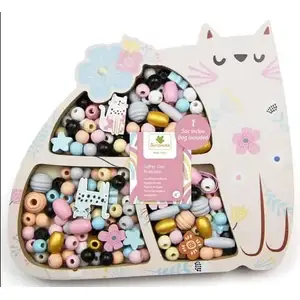 Coffret Chat perles en bois Au Sycomore