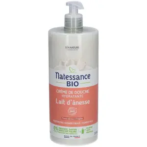 NATESSANCE Crème de douche bio - Lait d'ânesse - 1 L pas cher